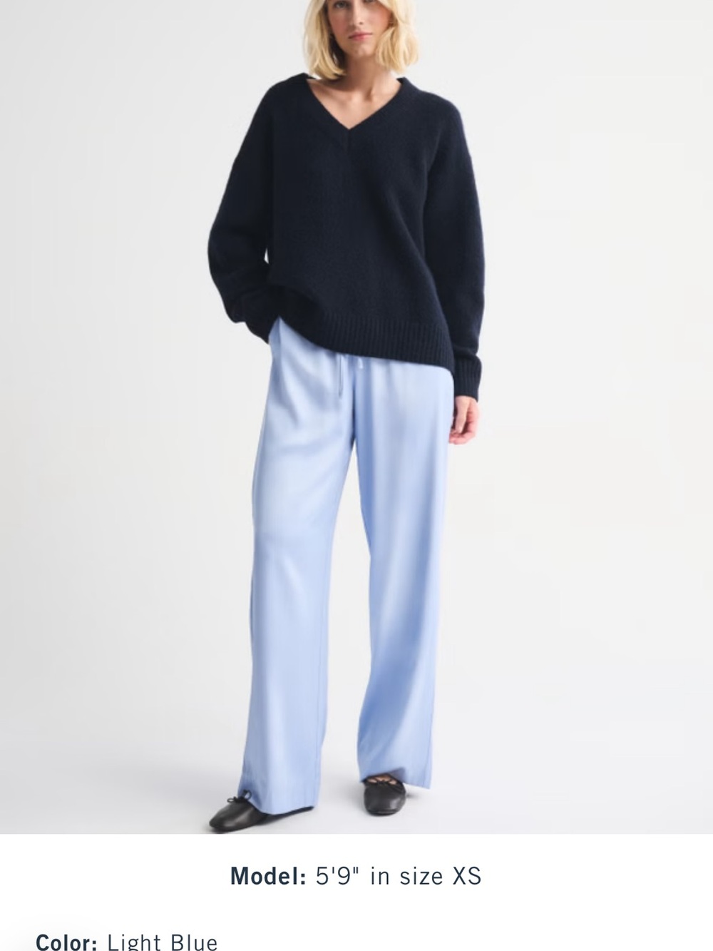 Abercrombie Light Blue Wide-Leg Women's Pants